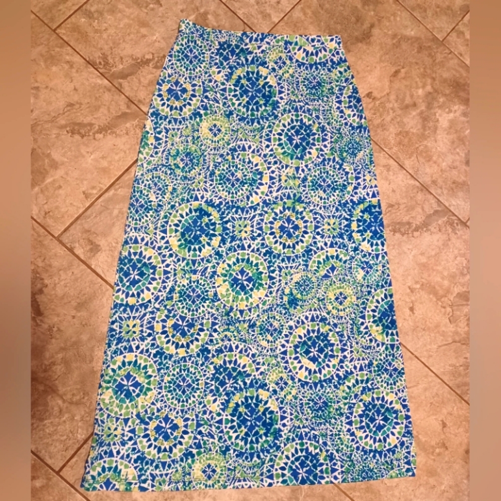 Womens Chico's Colorful Elastic Waist Pull On Skirt Size 0